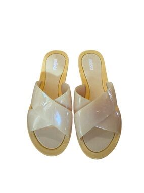 Melissa Yellow Jelly Slip-Ons 9 NWOT